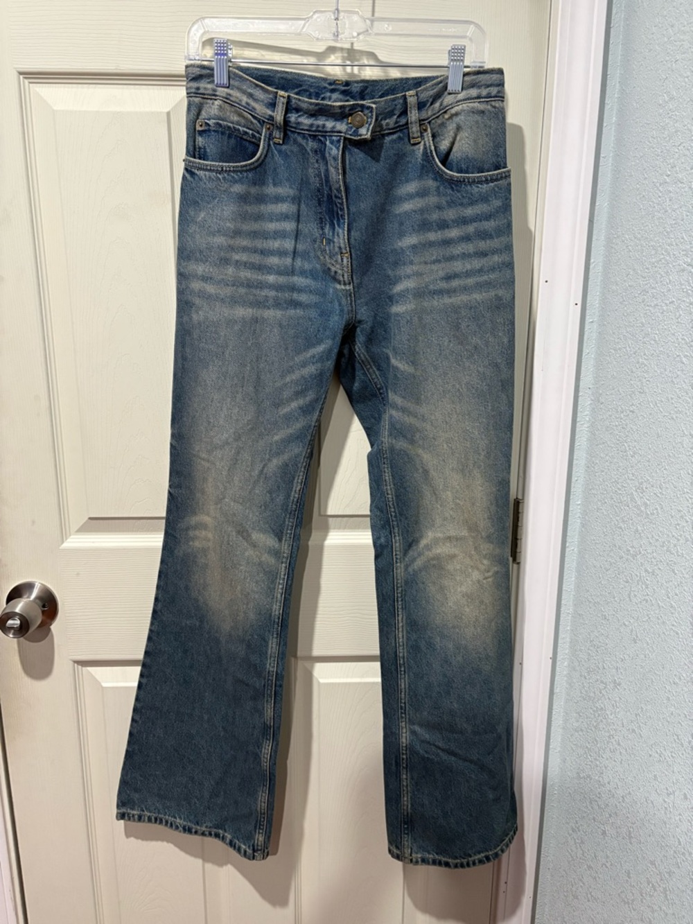 Women's Mid-Rise Bootcut Jeans in Washed Blue